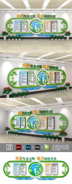 创意绿色环保环境保护文化墙